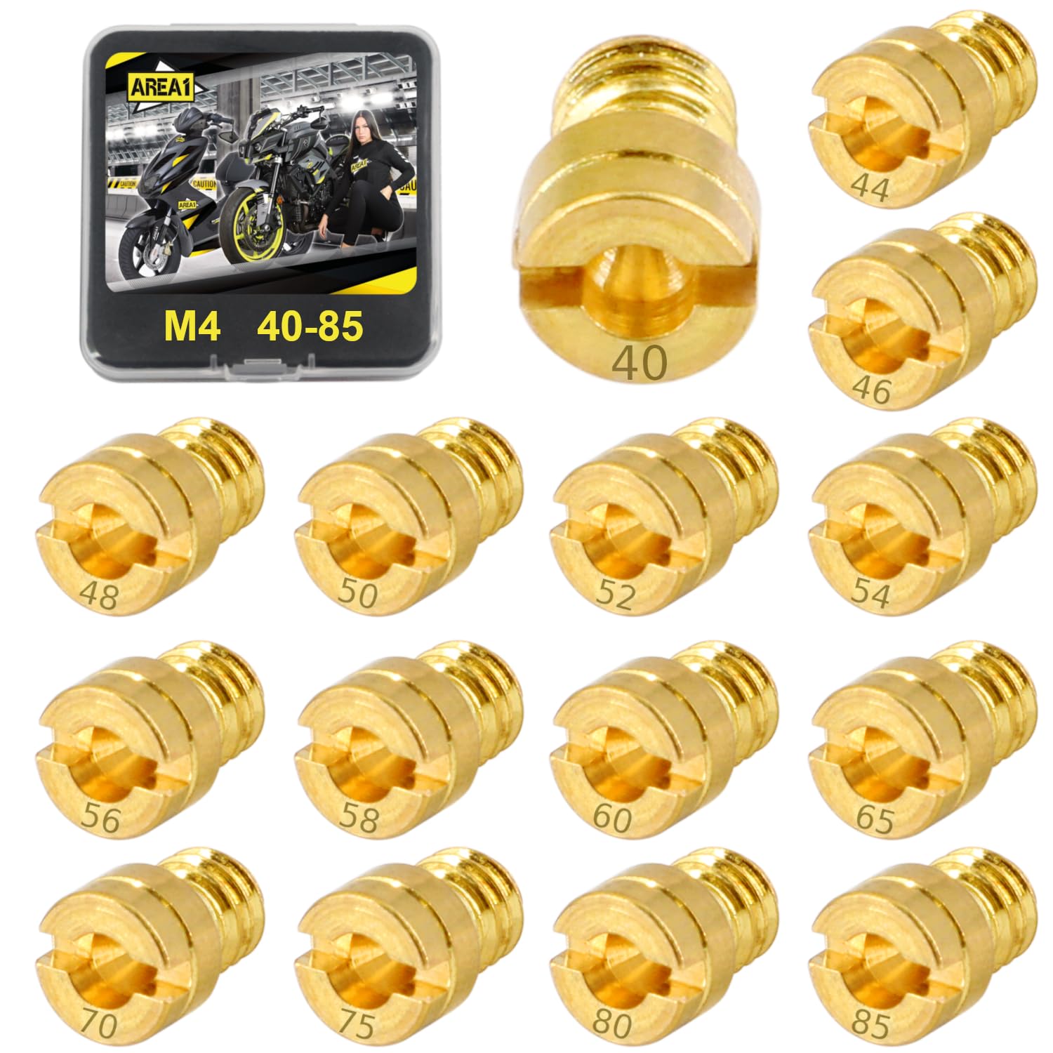 Set 15 Ugelli Carburatore M4 Per Moto GY6 49cc-100cc - #40 A #85, In Metallo - Foto 4