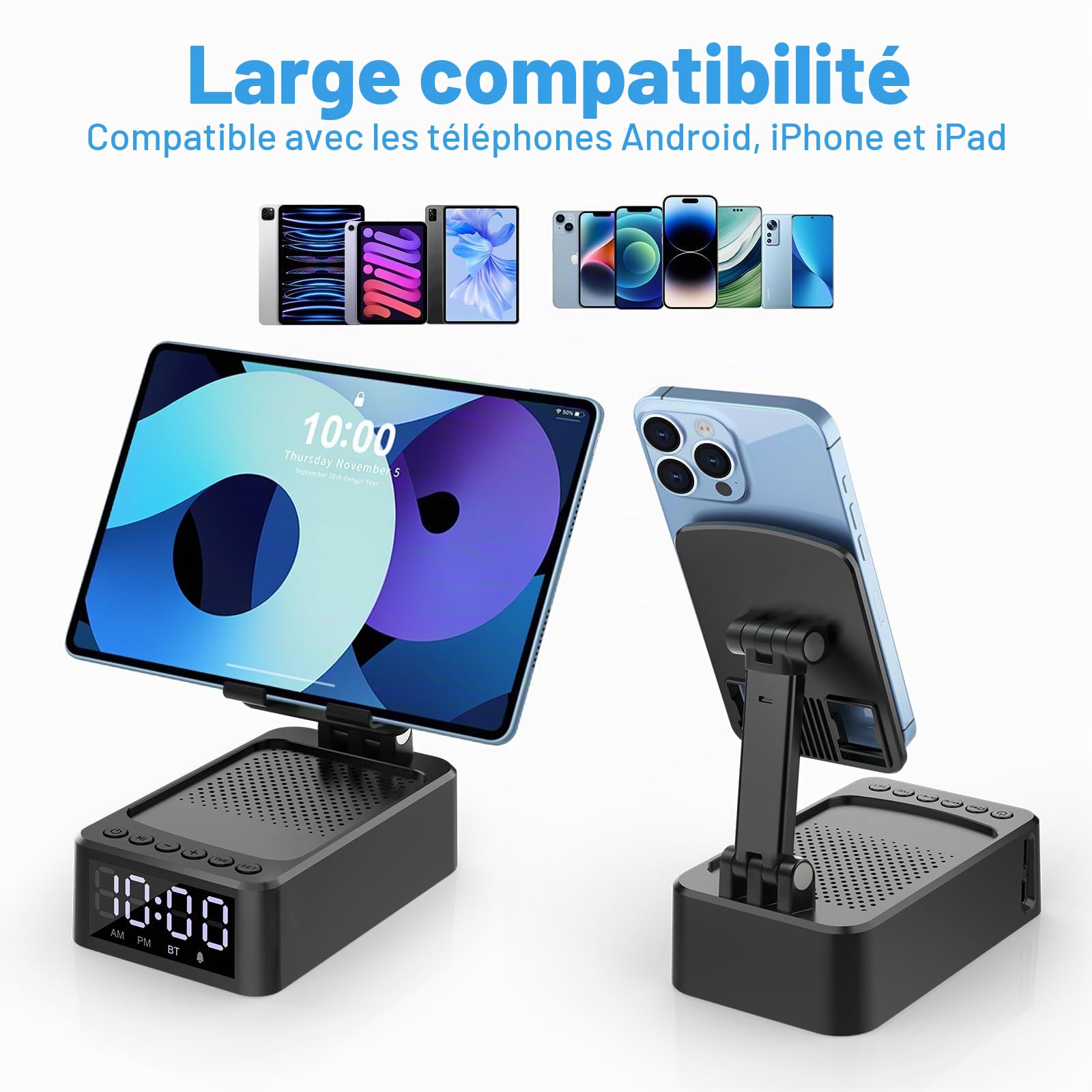 ZOOI Cadeau Homme Original Utile, Cadeau Anniversaire Homme, Cadea u Papa, Gadgets pour Homm e, Cadeaux de Noël Originaux Homm e, Idee Cadea u Homm e Noel, Enceinte Bluetooth Support Telephone