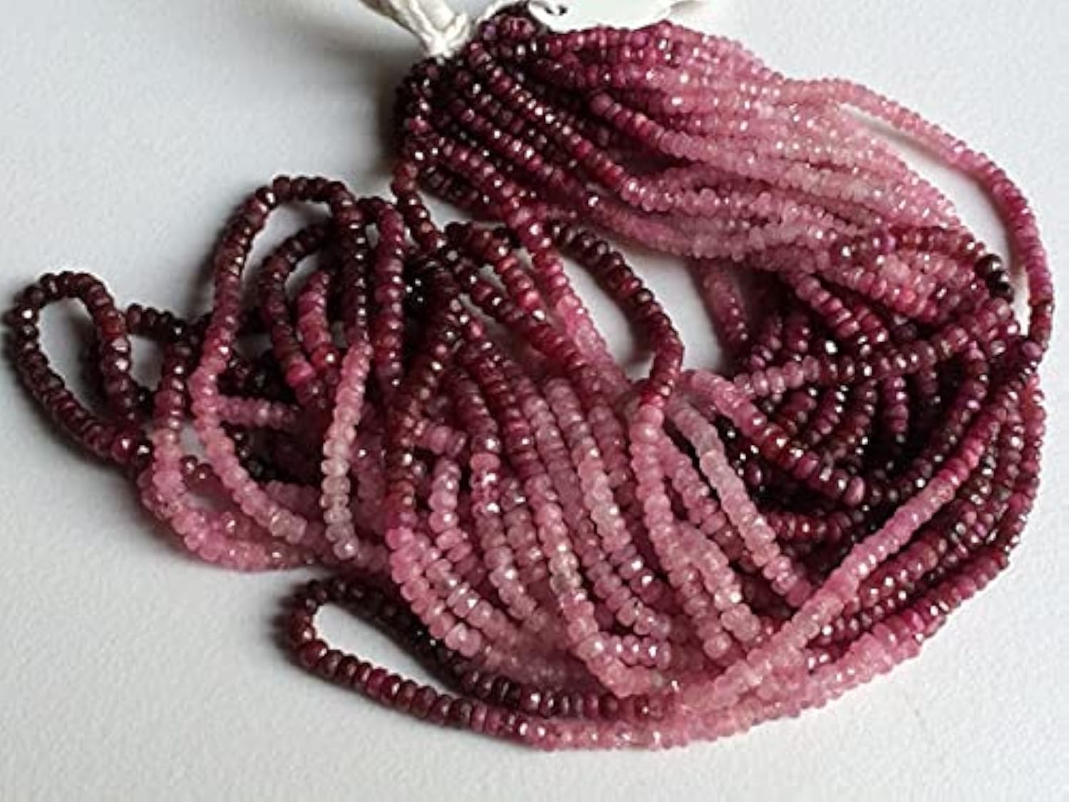 LKBEADS 1 sznurek naturalna rubinowa biżuteria, rubinowy kamień, prawdziwy rubinowy naszyjnik, 4 mm 15 cm