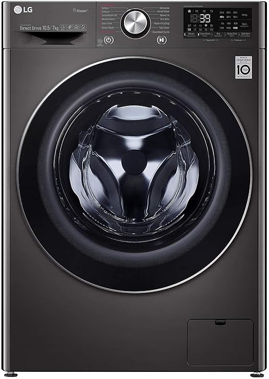LG 10.5 Kg / 7.0 Kg Inverter Front Load Wi-Fi Washer Dryer (FHD1057STB, Black Steel, In-built Heater, Turbo Wash) at Rs. 65990