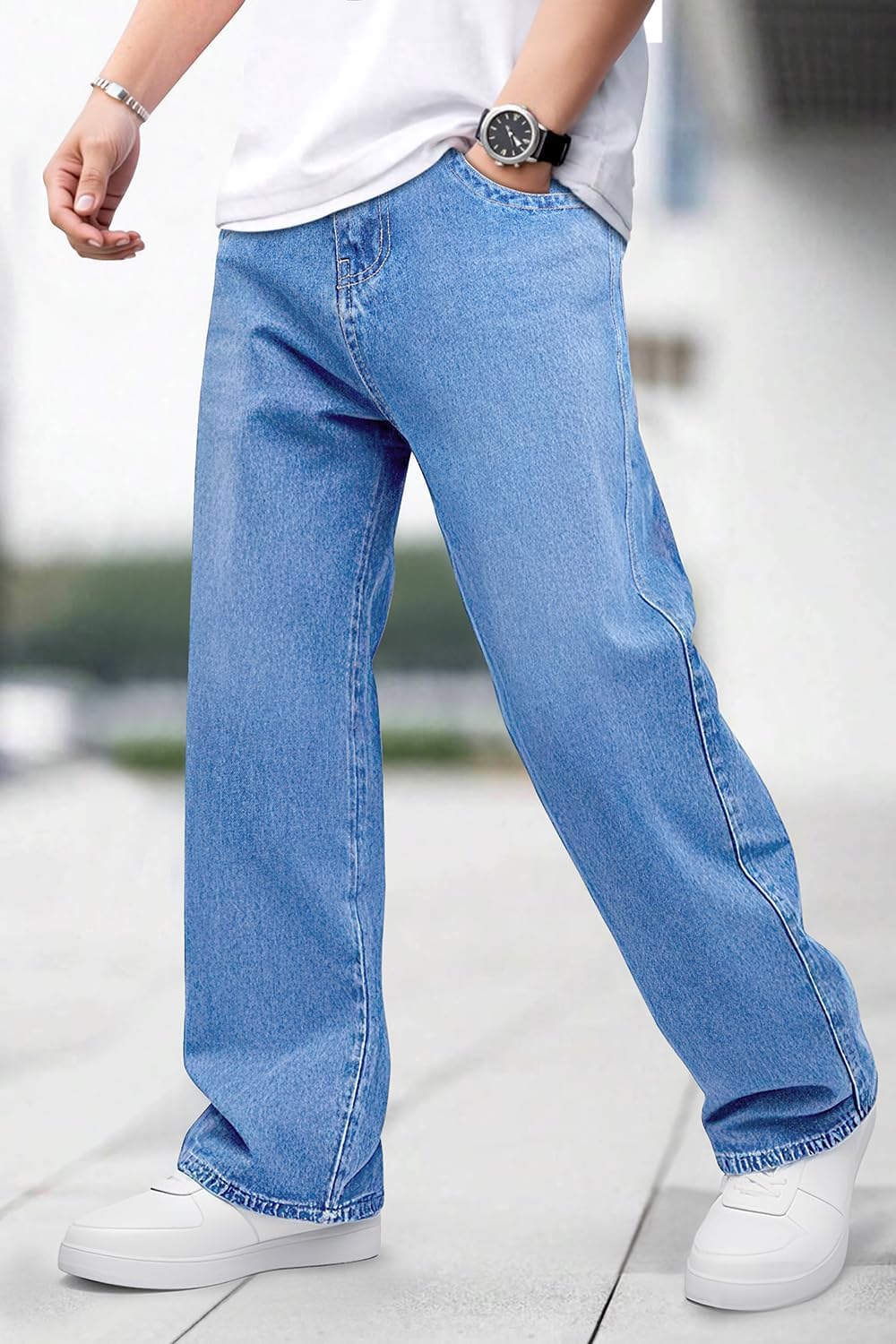 GINGTTO Mens Baggy Jeans Y2k Loose Fit Denim Pants for Men Wide Leg Streetwear - Image 8