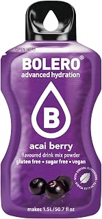 BOLERO - Sugar Free Drink Mix Packets Acai Berry Fruit Flavor | Powdered Flavored Water Packets | 12 Large Sachets