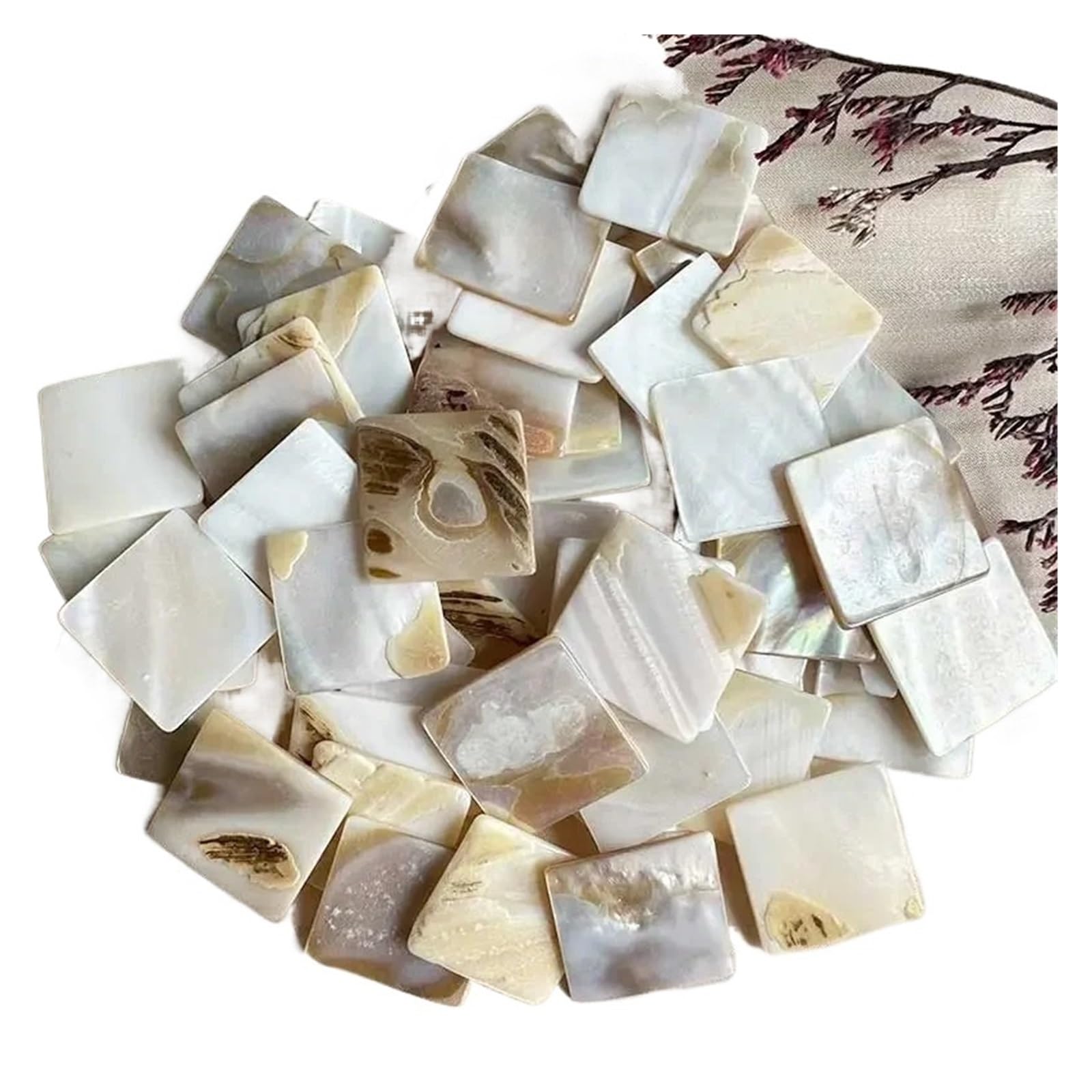 Sppeoukj Color 01 100G Rectangle Mother Of Pearl Mosaic Tiles Shell Square Pieces For Home Decoration Crafts