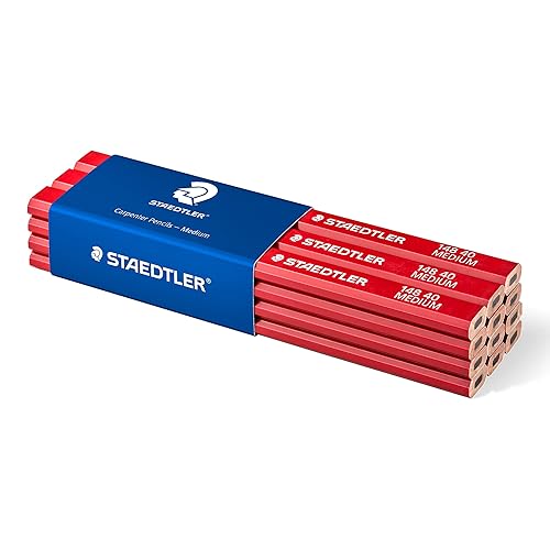 Staedtler Charpentier 148 40, Crayon ovale 2H de haute qualité,