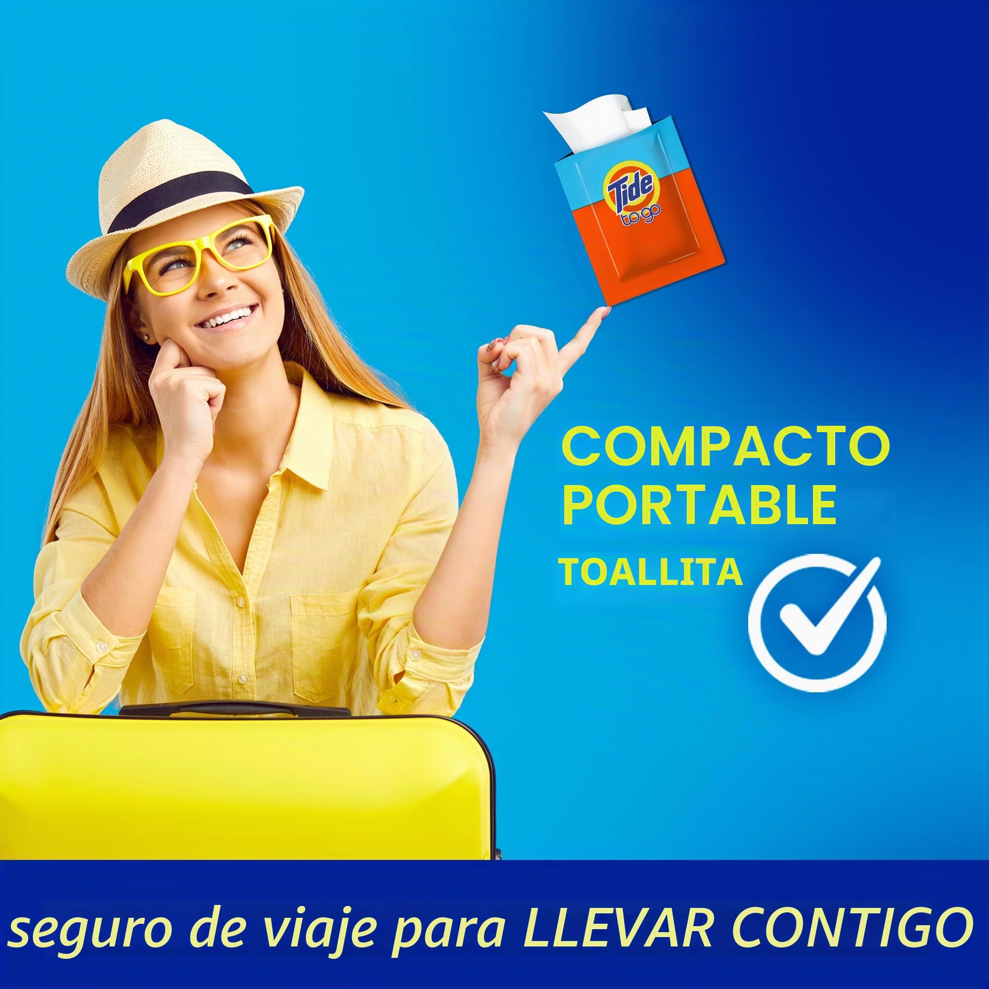 Quitamanchas Tide para ropa, toallitas Tide To Go, quitamanchas instantáneo para ropa, tamaño de viaje y bolsillo, 20 unidades