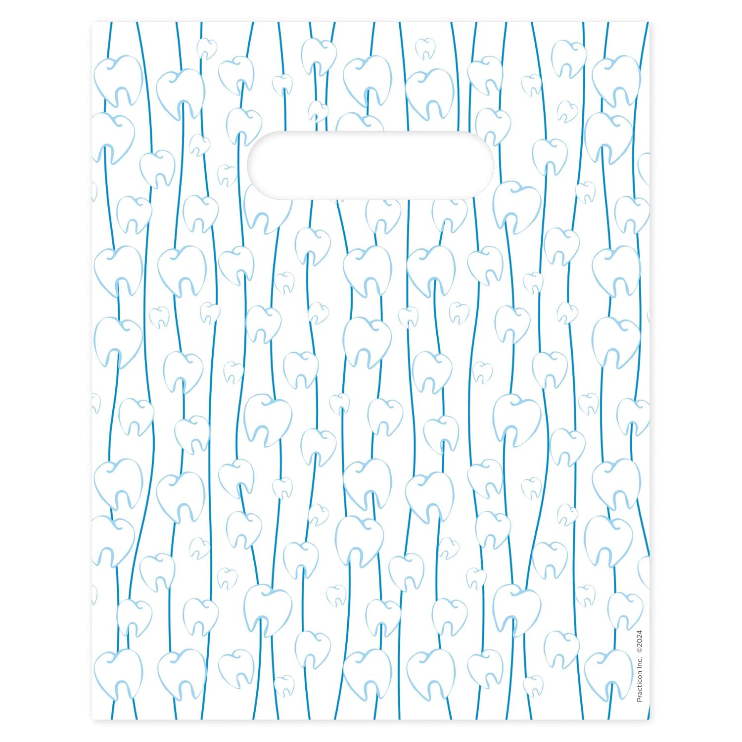 Flossing Molars Dental Giveaway Bags, 8" x 10", 100 Pack