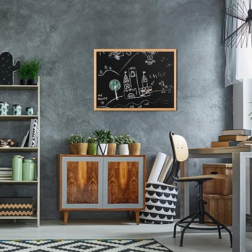 Miniatura 5 de Pizarra magnética de 24 x 18 pulgadas, pizarra, pizarra de madera natural real enmarcada para cocina, niños, decoración del hogar, escuela,