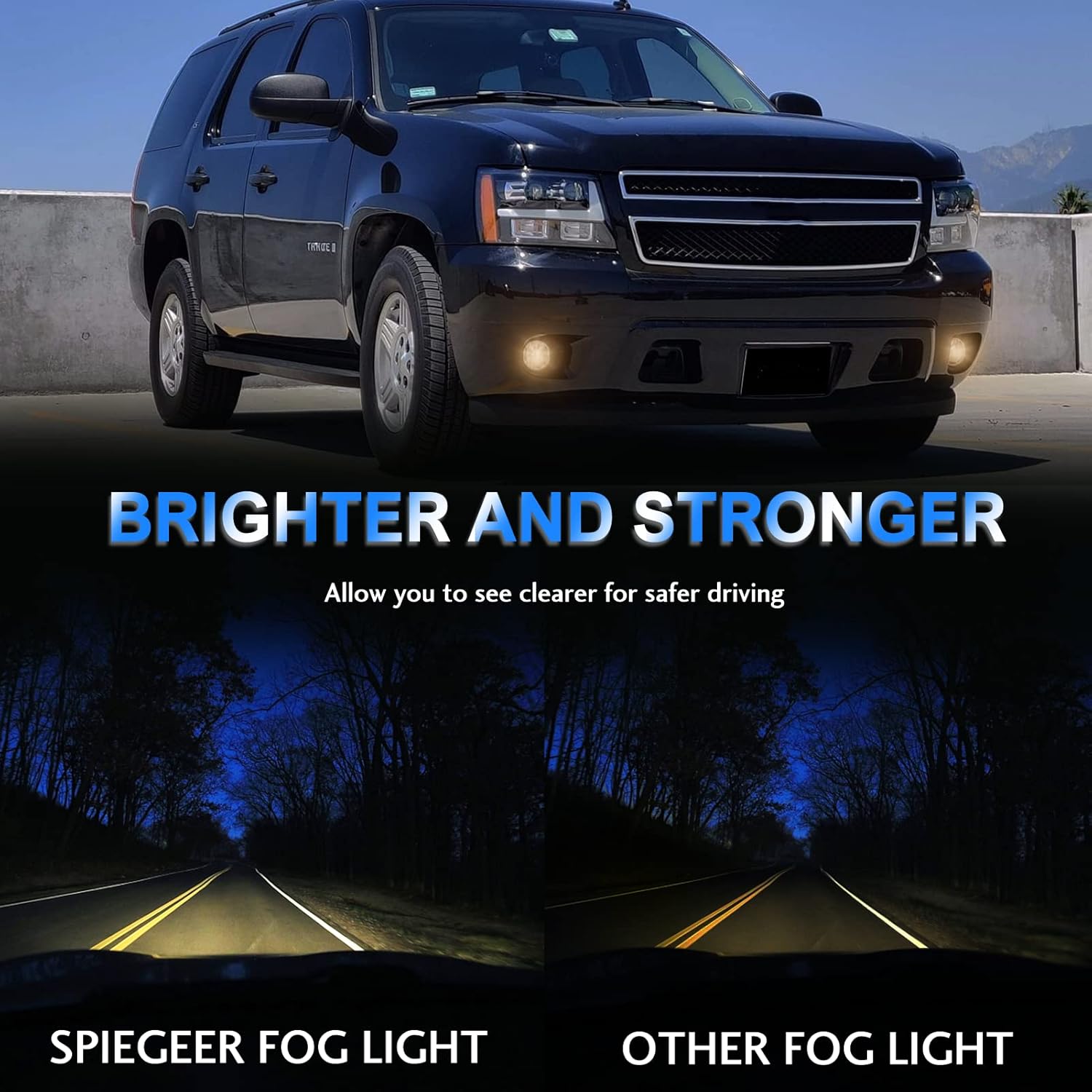Fog Lights Assembly for 2007 2008 2009 2010 2011 2012 2013 2014 Chevy Suburban/Tahoe, Replacement Kit for 2007-2013 Avalanche,2010-2013 Camaro,2015-2022 Colorado with Halogen Bulbs Clear Lens