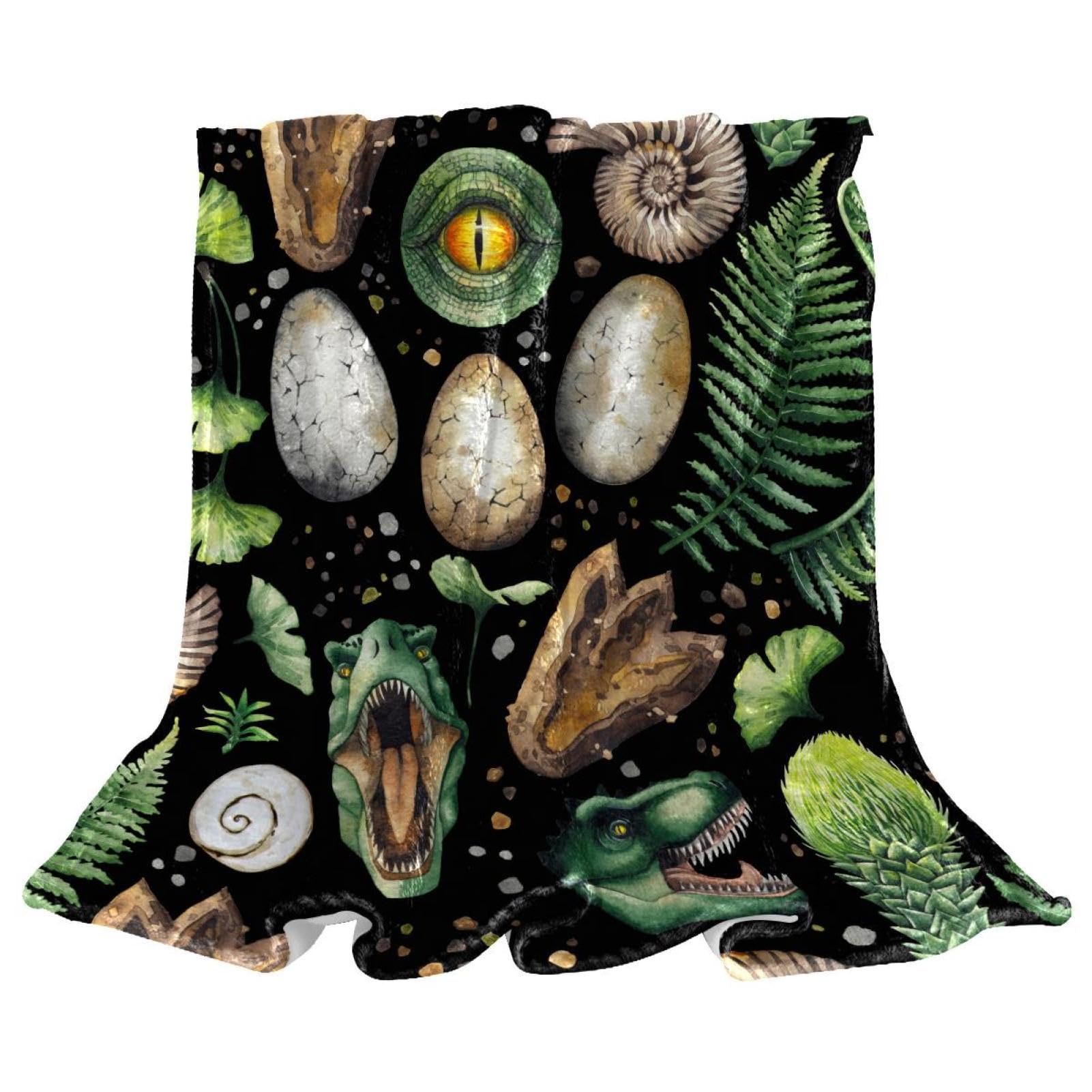 Couverture yeux de dinosaure en polaire douce format XL pour lit de chambre