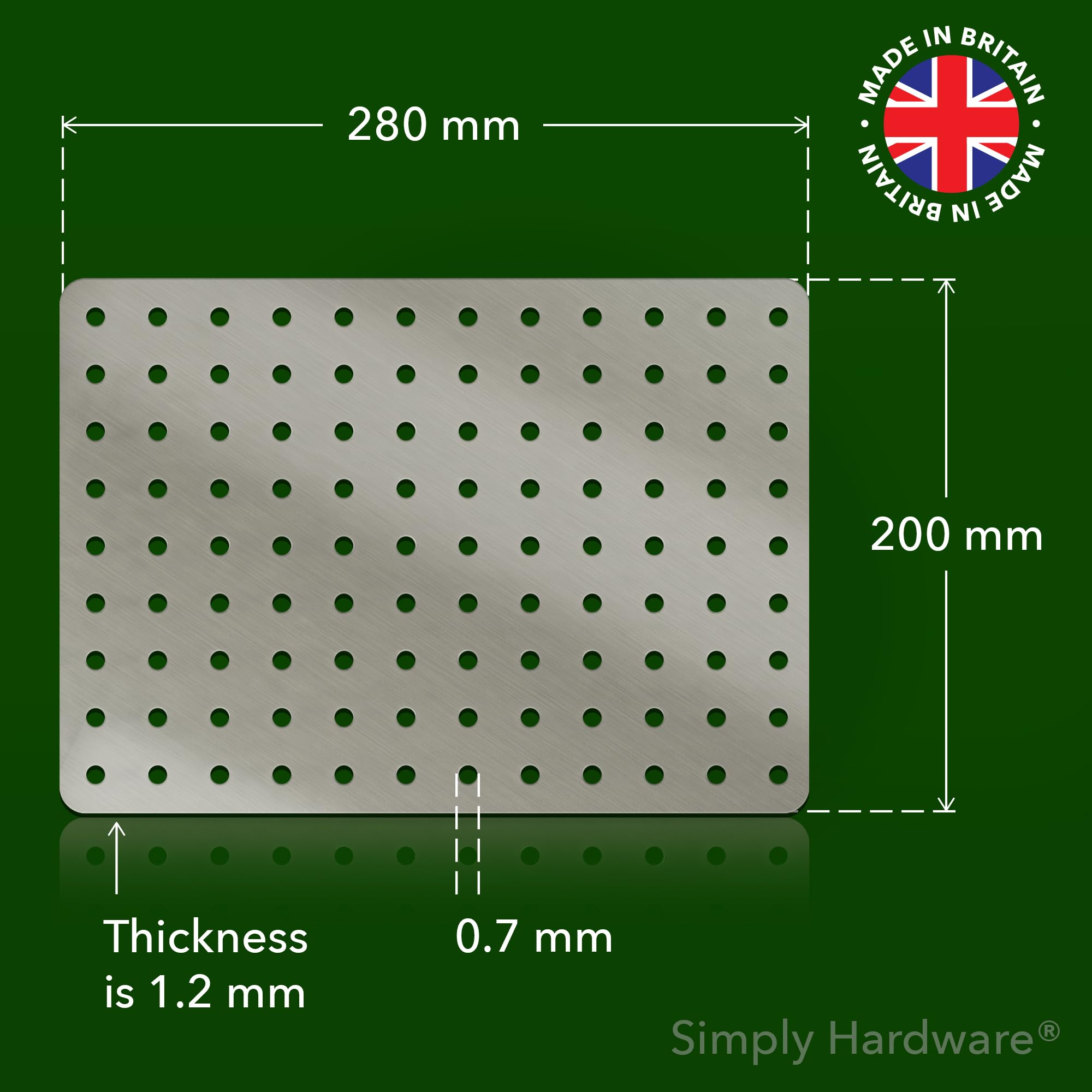 Simply Hardware Rectangle Drain Cover/Guard/Swirl Cover 11" x 8" (280mm x 200mm) - 108 Holes - Stainless Steel - Keep Drains Clear from Leaves & Debris - Image 2