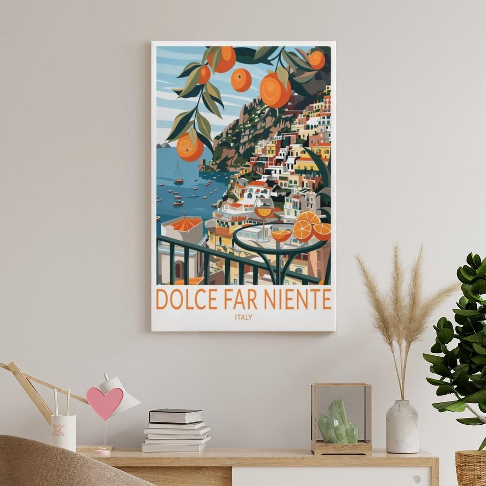 Amazon.com: Dolce Far Niente Travel Print Canvas Wall Art Vintage