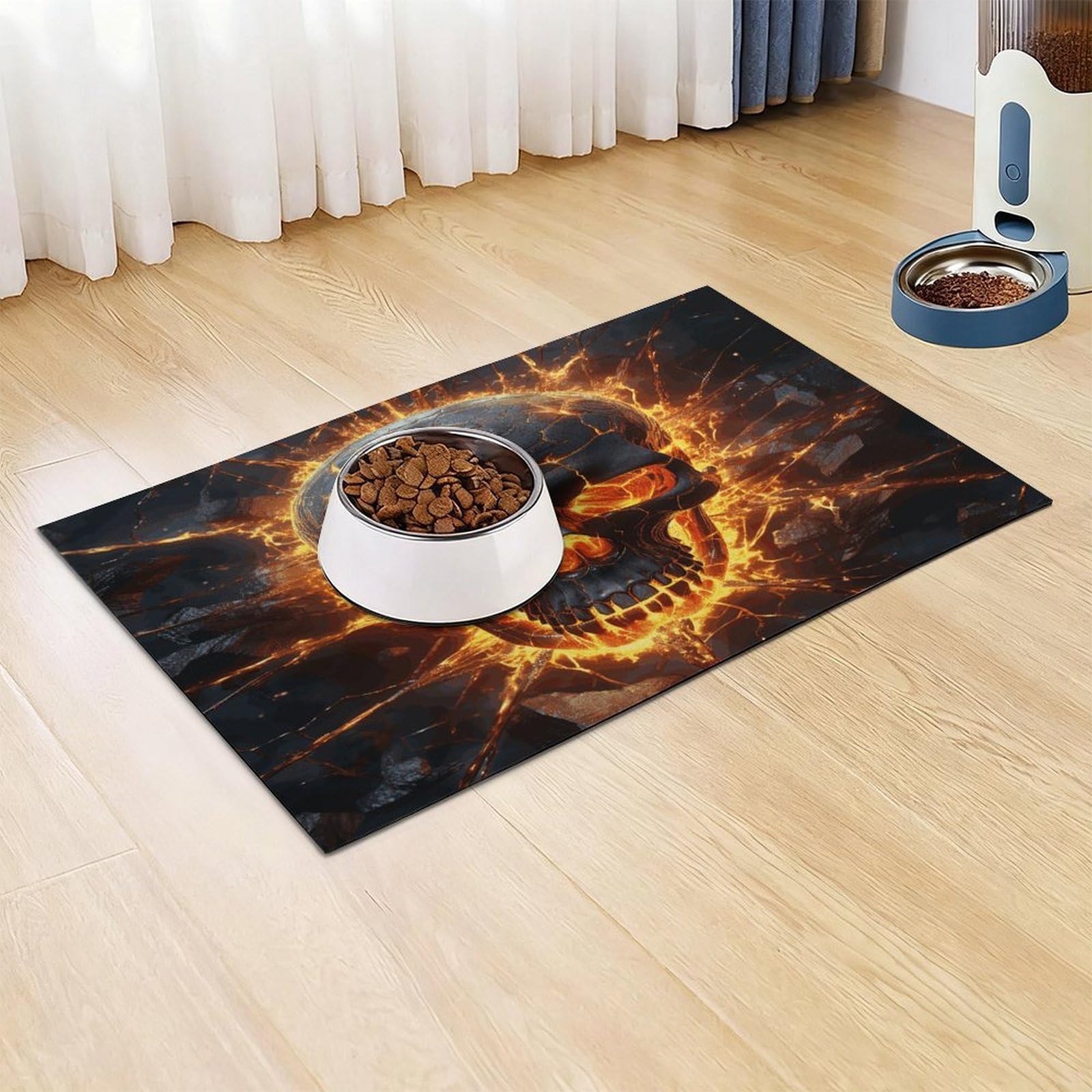Tapis de nourriture pour chat et chat - Antidérapant - Facile à nettoyer - Pour nourriture et eau - 43,2 x 76,2 cm