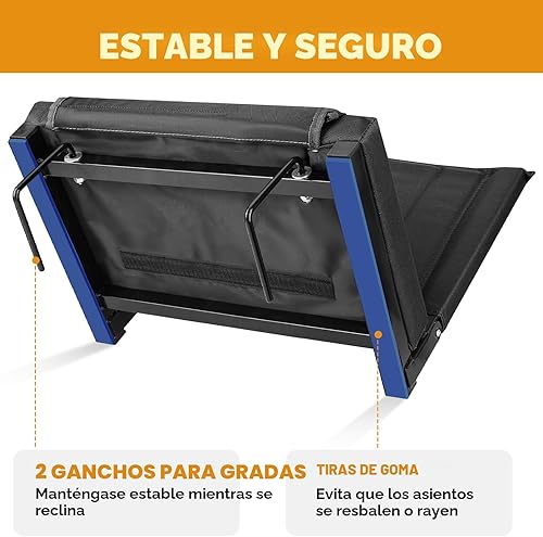 Miniatura 4 de APEXUP Asientos de estadio con soporte trasero, asiento portátil para gradas con bolsillo grande y soporte para tazas, silla ancha para estadio