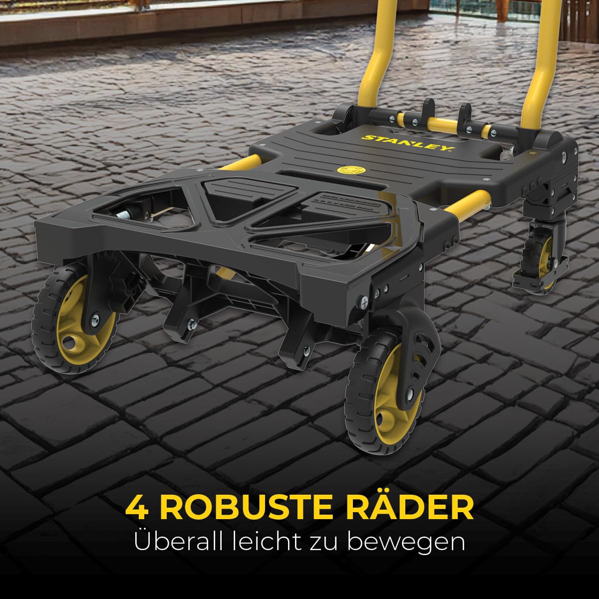 STANLEY 3-in-1 Faltbare Sackkarre, FT585, Gelb und Schwarz, Einheitsgröße