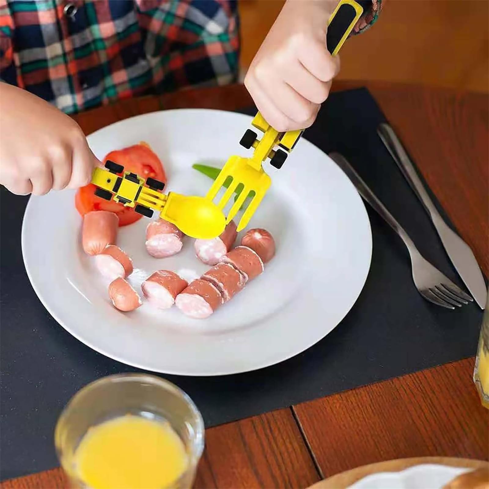 Set Utensili Da Pranzo Per Bambini A Tema Costruzione - Forchetta E Cucchiaio Divertenti - Foto 10
