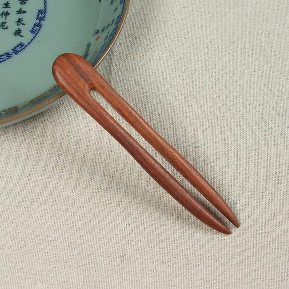 Lurrose 3pcs Ebony Hair Pins Wooden U Shape French Sticks Updo Chignon Hairpins for Women Girls Hairstyle Accessories - Image 4