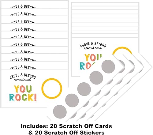 Miniatura 3 de Above & Beyond Tarjetas de recompensa para niños (paquete de 20) tarjetas para raspar con calcomanías para rascar, recompensas para motivar a tus