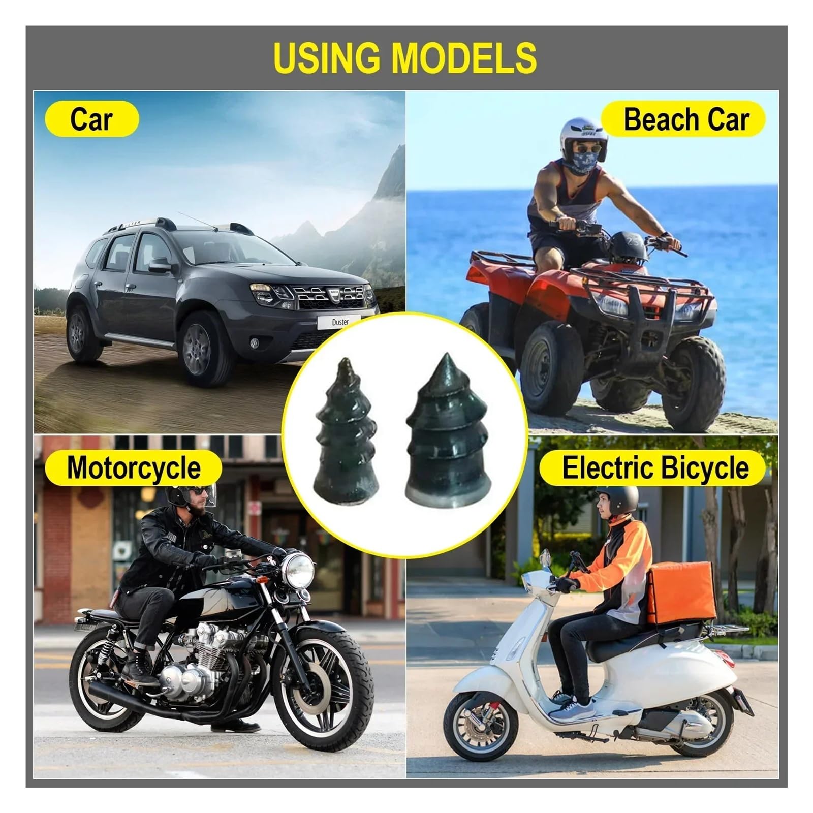 Juego de reparación de neumáticos de vacío 500/10 piezas, con pegamento y clavos de película de goma para pinchazos de neumáticos de coche, camión, motocicleta, scooter, kit de reparación