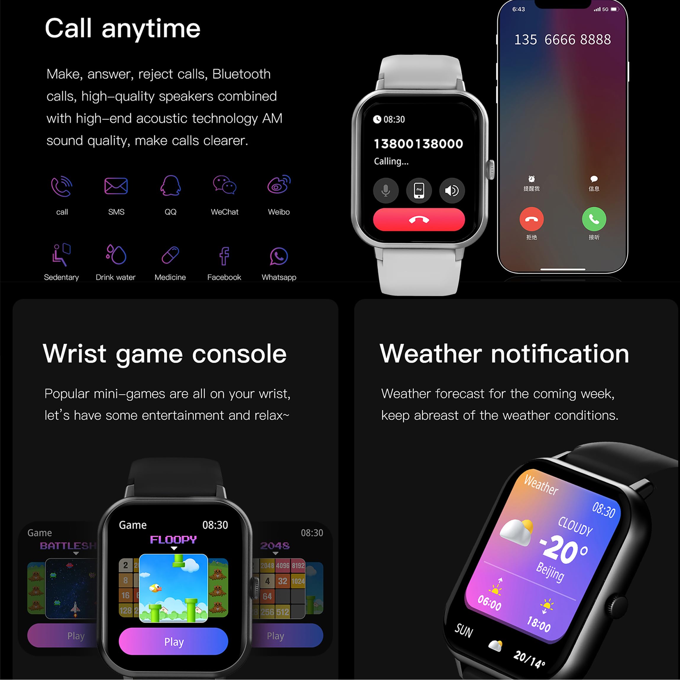 1,83'' AMOLED Smartwatch Uomo con Chiamate Bluetooth, 2026 Nuovo Orologio Fitness con 24/7 Monitor Temperatura Corporea Sonno e Cardiofrequenzimetro, SpO2, Orologio Sportivo 3ATM iOS Android (Argento)