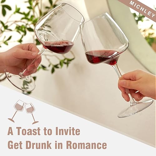 Miniatura 6 de MICHLEY Juego de 4 copas de vino tinto burdeos de capacidad irrompibles de 20.5 onzas, de plástico Tritan irrompible, aptas para lavavajillas