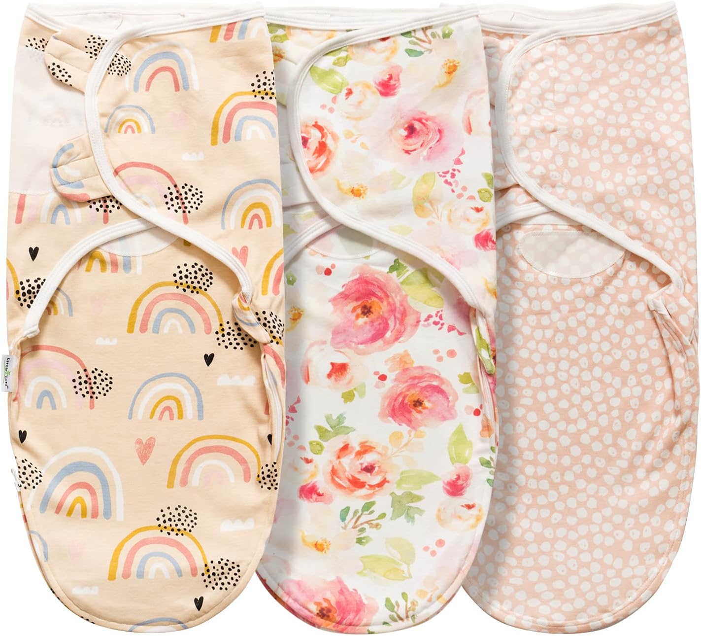 Little Tots Swaddle Blanket for Baby Girl Boy Easy Change Infant Wrap 2 or 3 Pack Adjustable Sleep Sack for Newborn Babies 0-3 Month (Blue and Grey)
