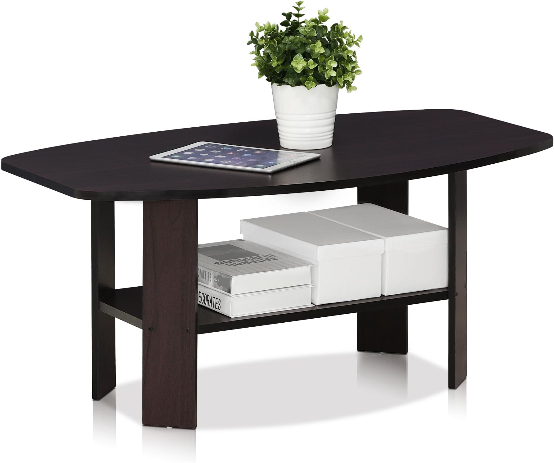 Furinno Simple Design Coffee Table, Dark Walnut