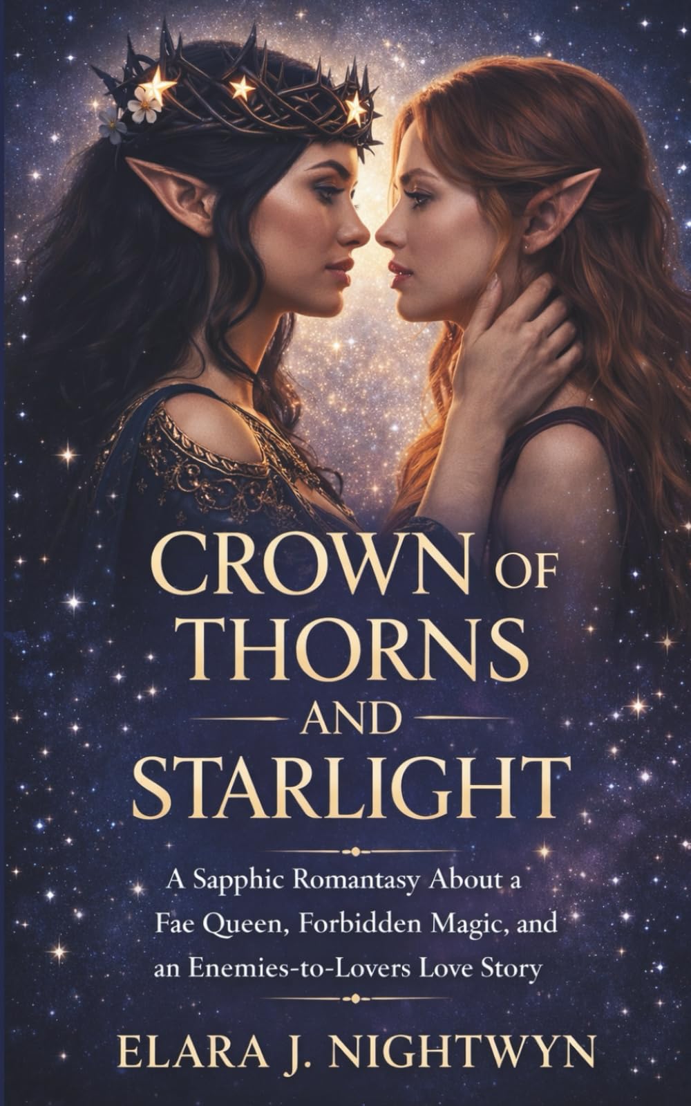 CROWN OF THORNS AND STARLIGHT: A Sapphic Romantasy About a Fae Queen, Forbidden Magic, and an Enemies-to-Lovers Love Story