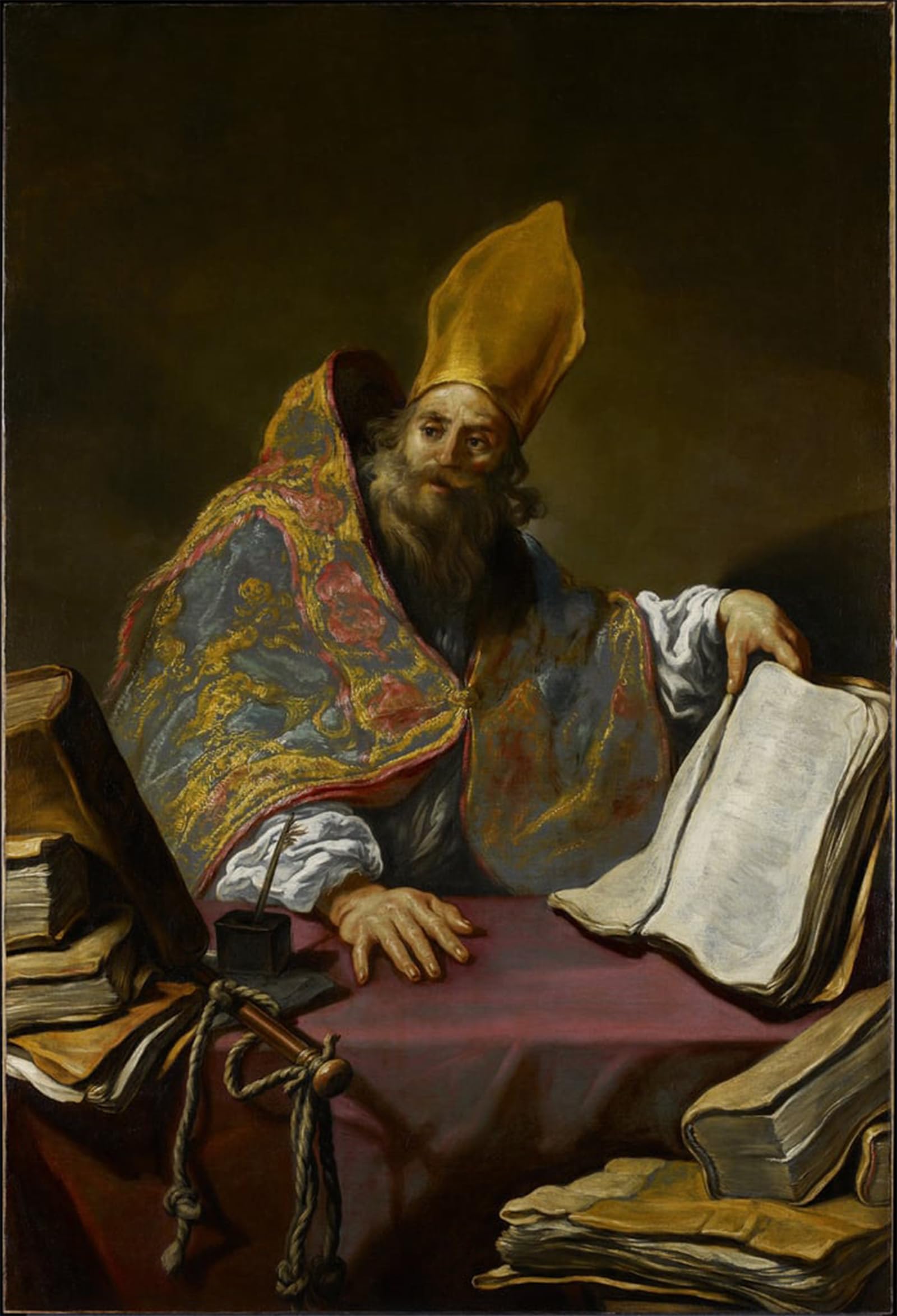 ARTXLXXBN Famous Painting Art Wall Decor Abstract Art Picture St Ambrose by Claude Vignon Animal Pictures for Home Decor 60x90cm