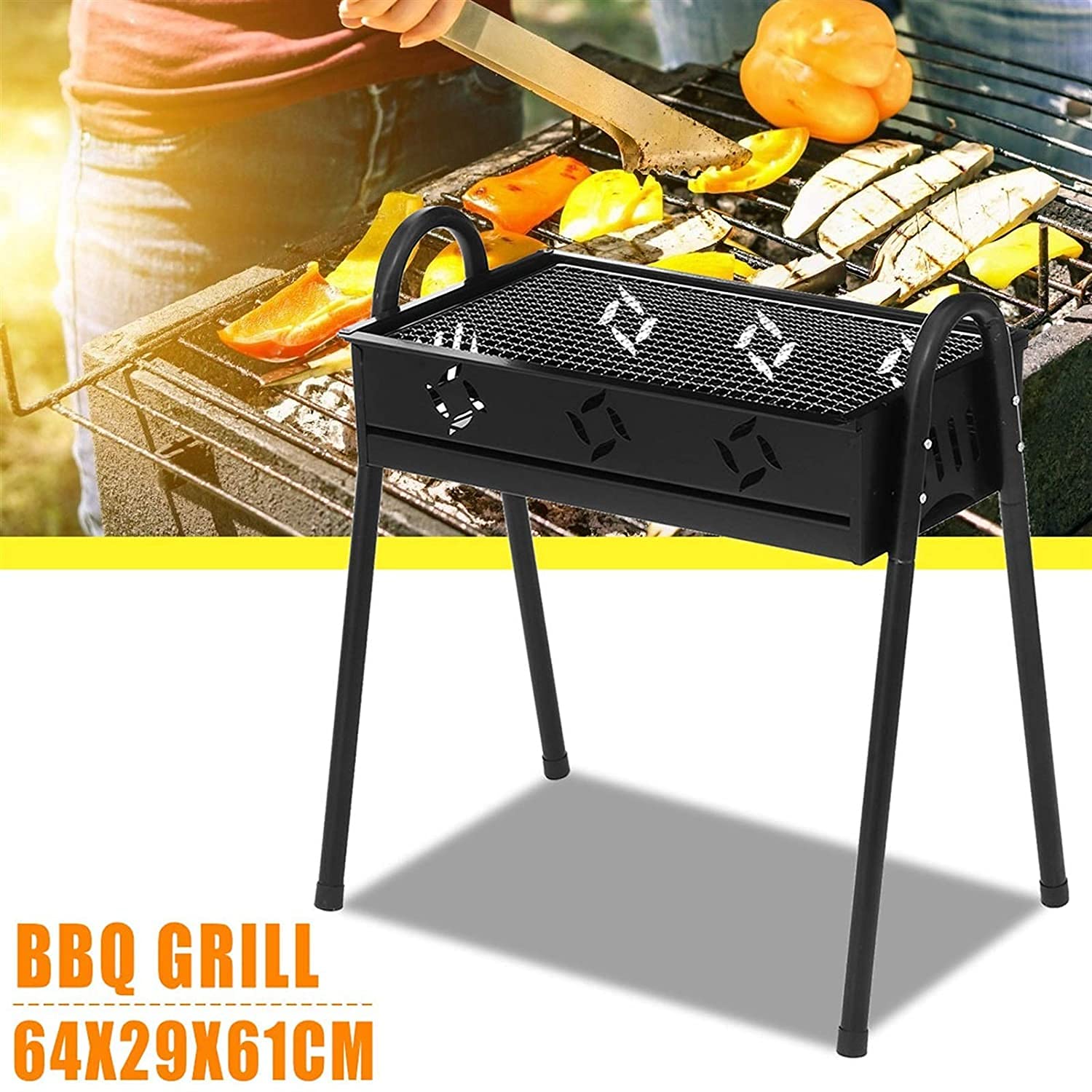 Grill na świeżym powietrzu w pomieszczeniu węglowy Przenośny składany grill Łatwy montaż i demontaż Zestaw do gotowania grilla,Grill ogrodowy