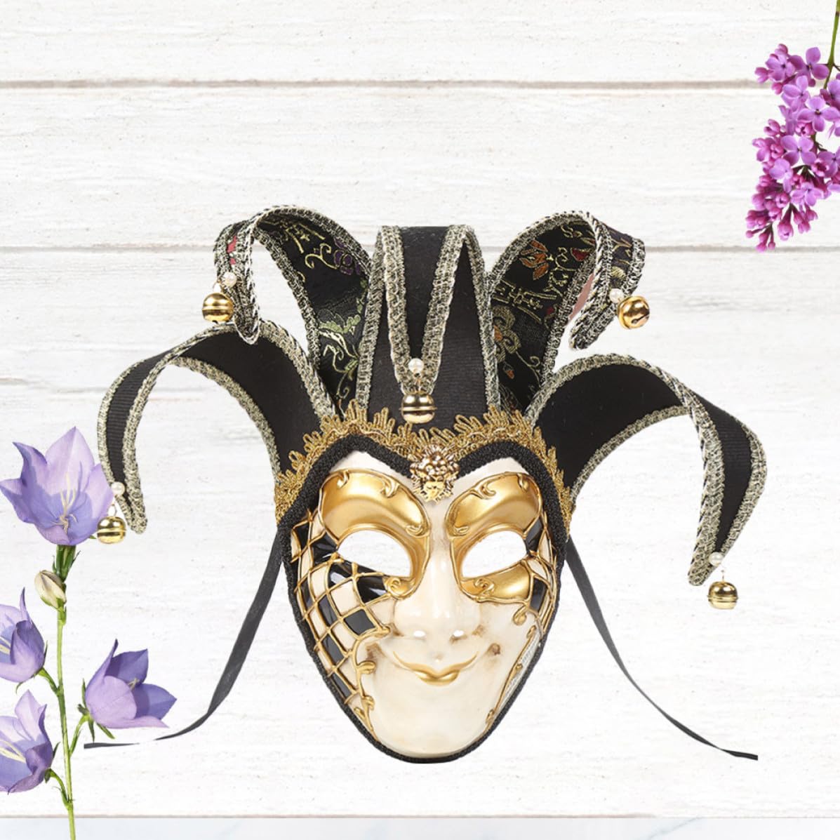 Máscara de Fiesta Veneciana Vintage para Carnaval y Mascarada, Material Plástico y Tela, Diseño de Rostro Completo, sin Olor Deformación para Actuaciones