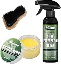 Miioto Spray Impermeabilizzante Scarpe, Cera Impermeabilizzante per Pelle 50 g, Spray Scarpe Camoscio 250 ml, Adatto per Scarponi da Trekking, Scarpe in Pelle, Pelle Liscia, Pelle Nabuk