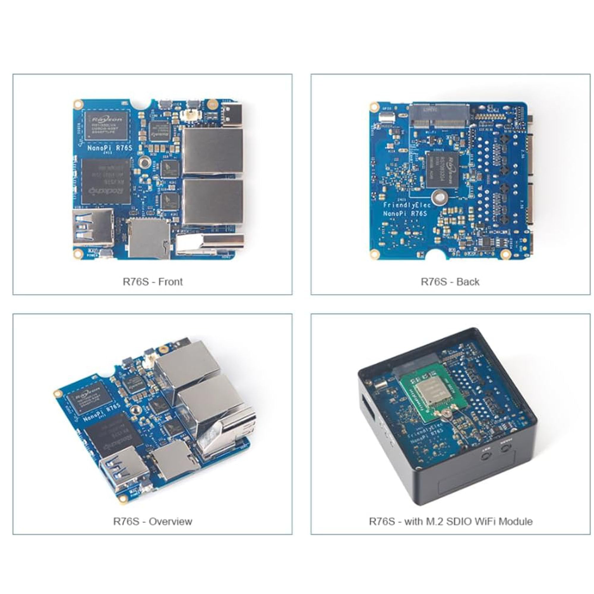 NanoPi R76S RK3576 Router 3GB RAM Dual 2.5G Ethernet Metall Kit | RK3576, 3GB RAM, ohne eMMC, Dual 2.5G, OpenMediaVault kompatibel, Metallgehäuse