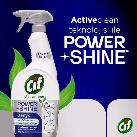 Cif Power & Shine Sprey Banyo İçin Temizleyici ve Kireç Çözücü 750 ml