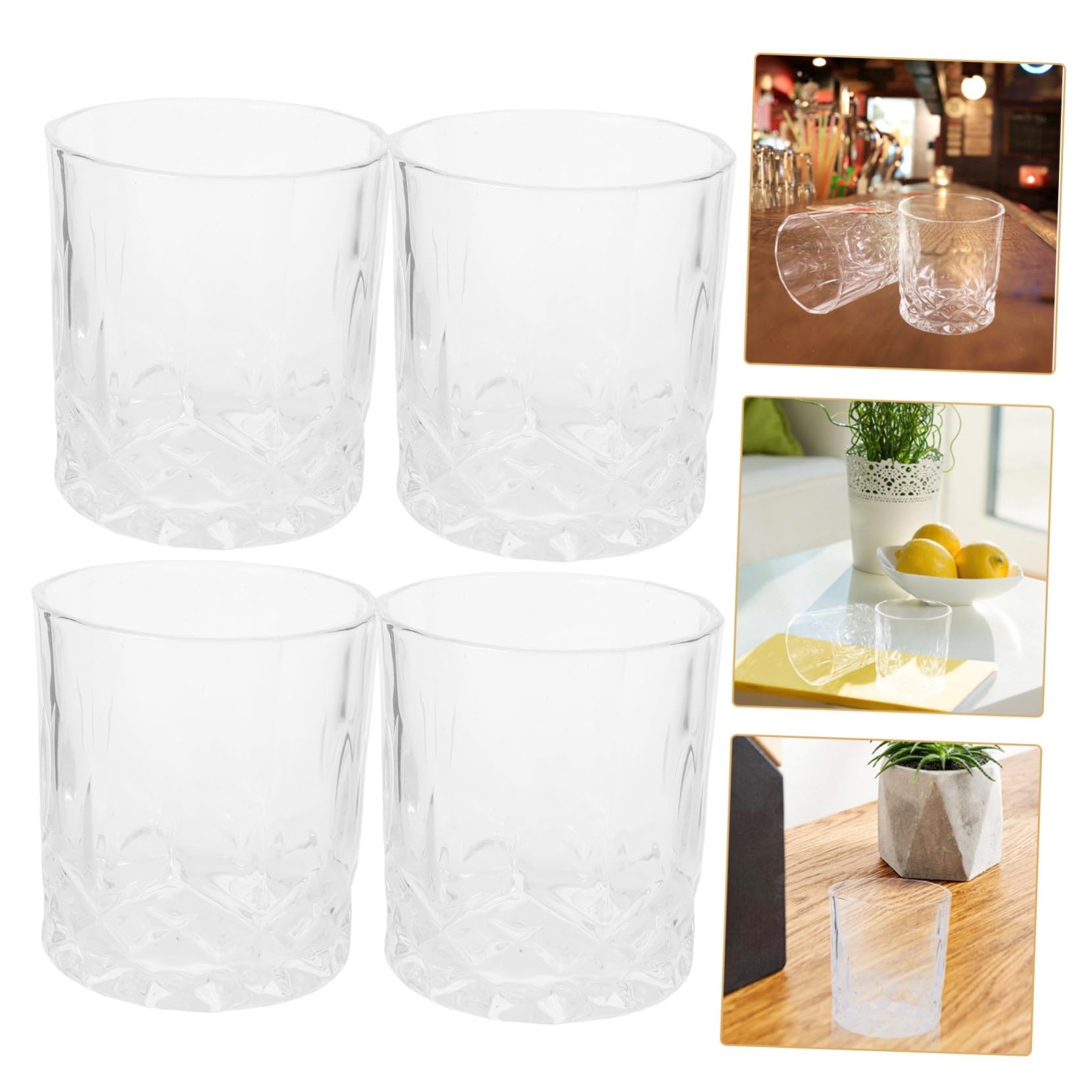 Verre à Whisky Délicat 4pcs 200ml en Verre, Fête Bière