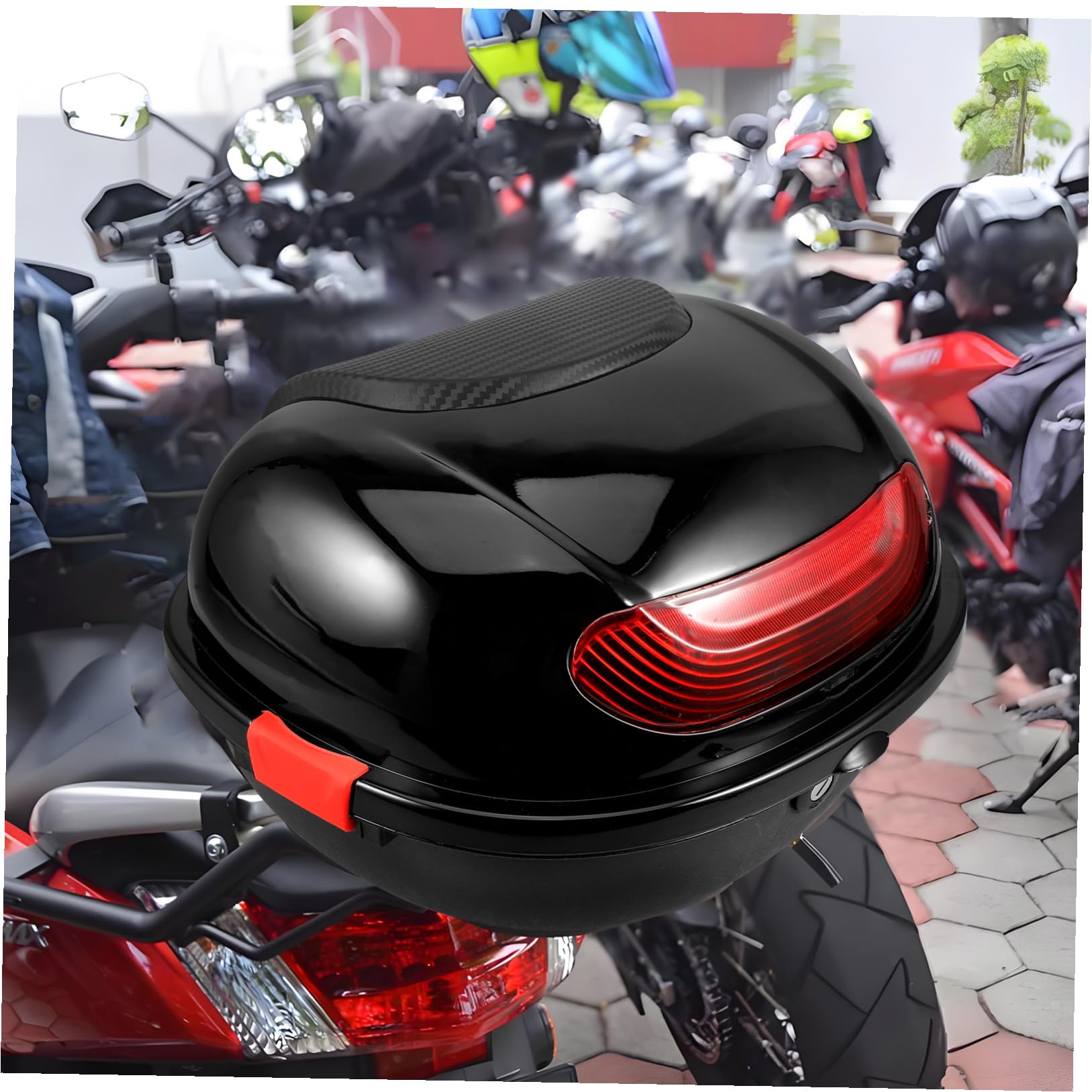 Bauletti per Scooter con Schienale, Bauletto Posteriore in Pp, Design Moderno, Spazioso, per Motociclisti