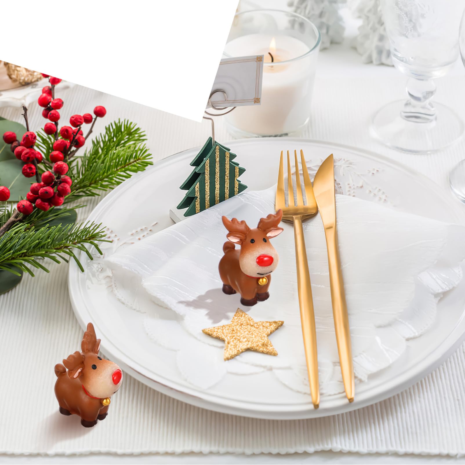 Cabilock 5piezas Adornos De Trineo De Alces De Resina Mini Adornos De Ciervo para Escritorio Decoración Navideña para Dormitorio y Sala De Estar para Fiesta Navideña