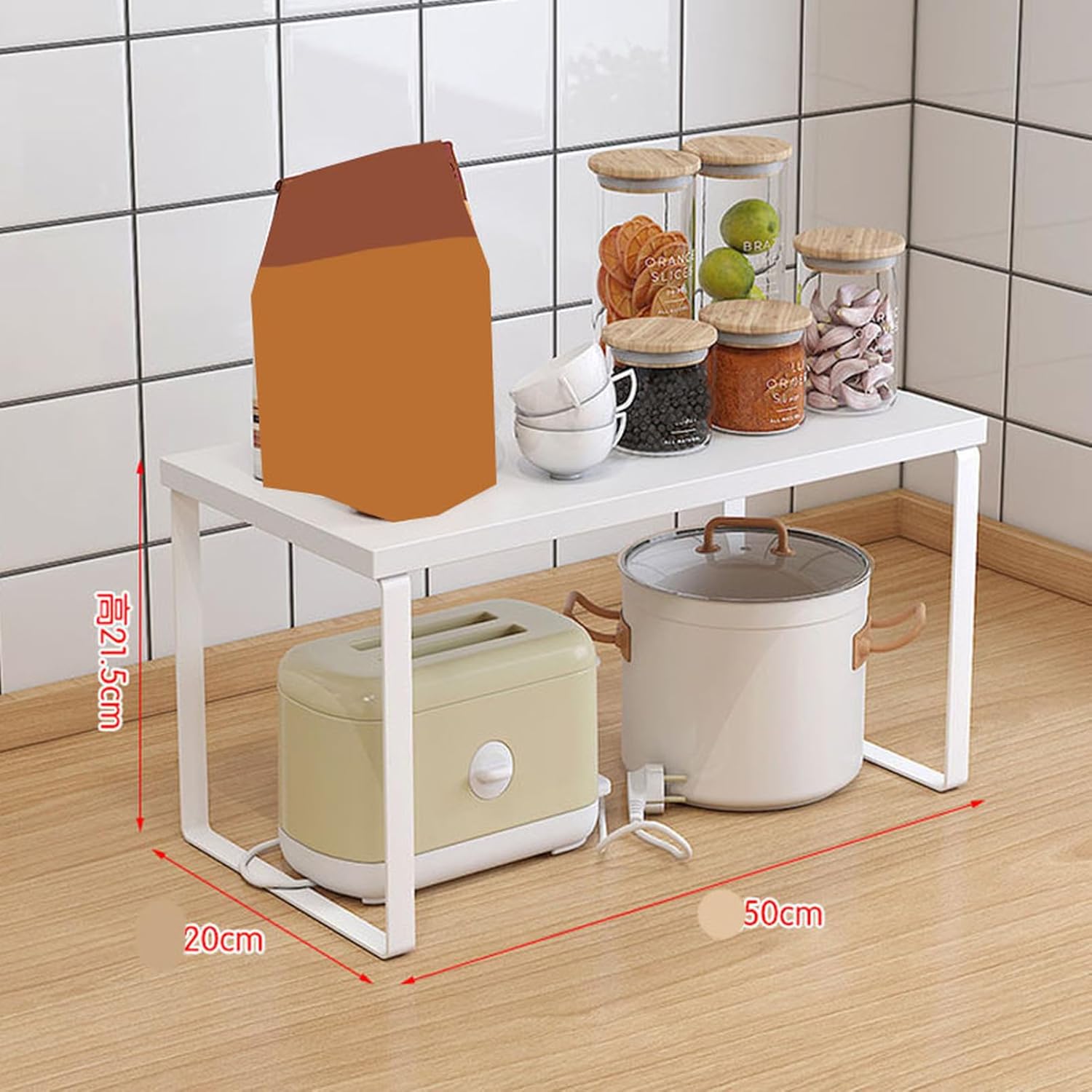 [YXSNG] 小物収納ラック キッチンラック ホワイト 70*20*16.5 収納棚 ラック 棚 調味料ラック スパイスラック ス