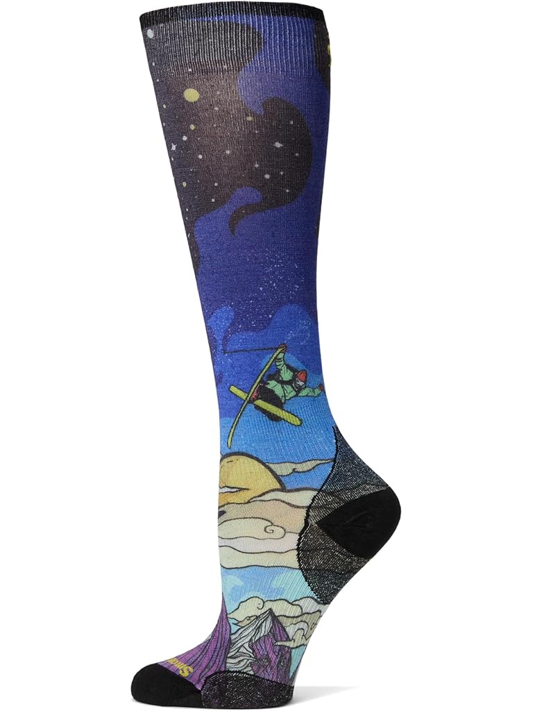 Navy Smartwool Ski Zero Cushion Galactic Ski Print Over The Calf Socks