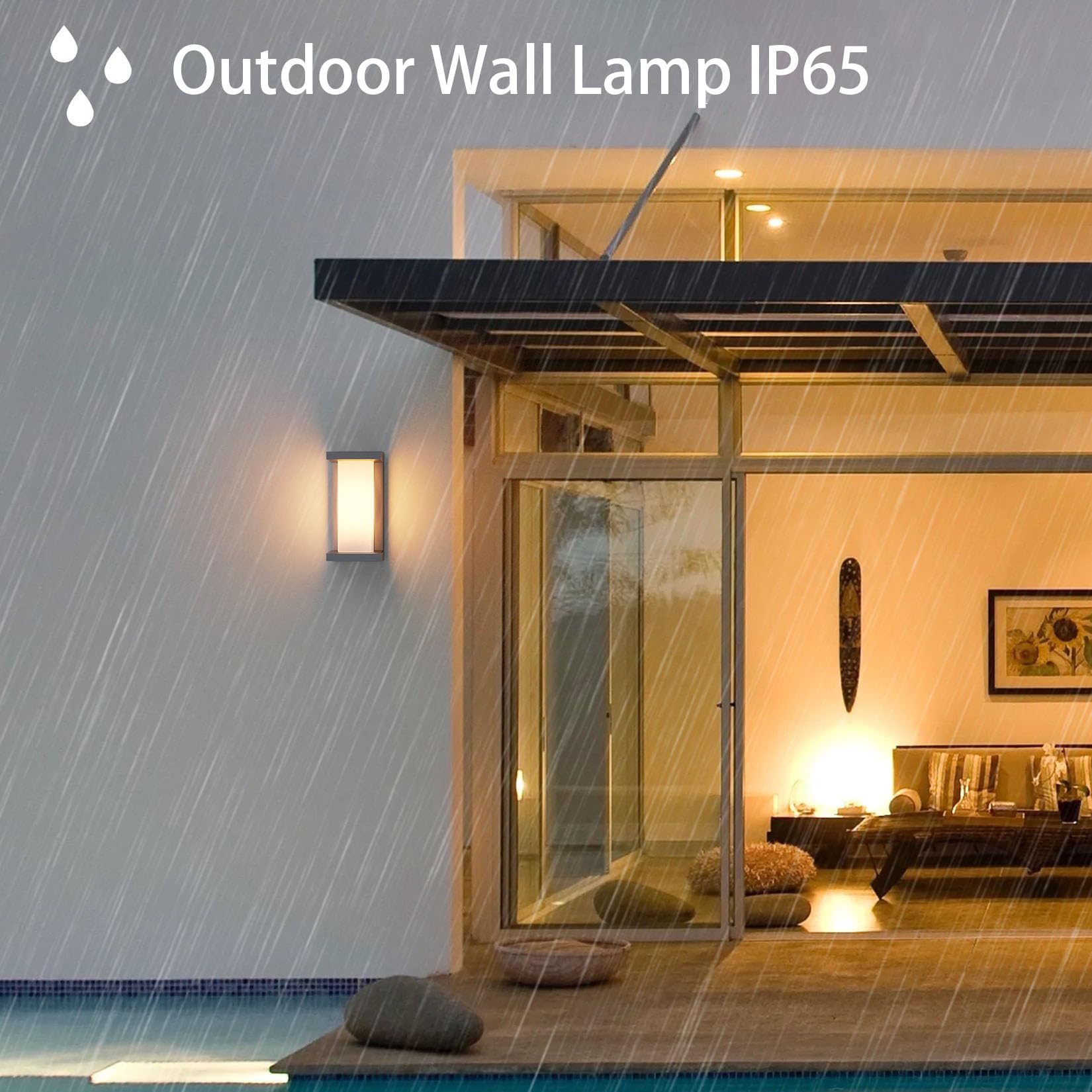 Klighten 2 Stück moderne Außenwandleuchte, E27 Sockel Außenwandlampe, IP65 Wandlampe, Maximale Wattleistung 60W Aluminium Wandlampe, Geeignet für Innen Außen, Treppenhaus. Anthrazit (ohne Glühbirne)
