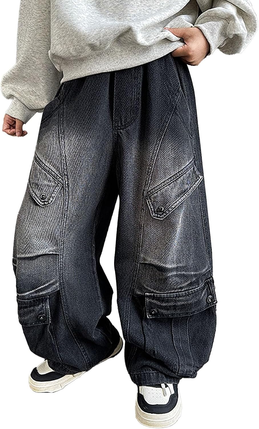 Jeans for Toddler Boys Stretch Fit Elastic Waist Pull On Relaxed Kids Joggers Active Athletic Youth Sports Teenage Streetwear