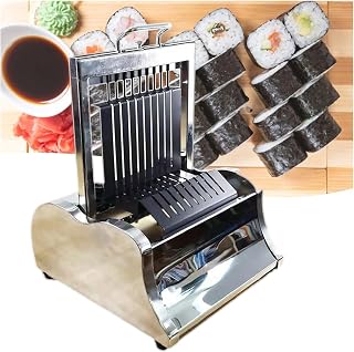Stainless Steel Sushi Roll Cutter - Efficient Sushi Slicing Machine for Home and Restaurant Use, 8/10/12-Piece Sushi Making Kit(10segments)