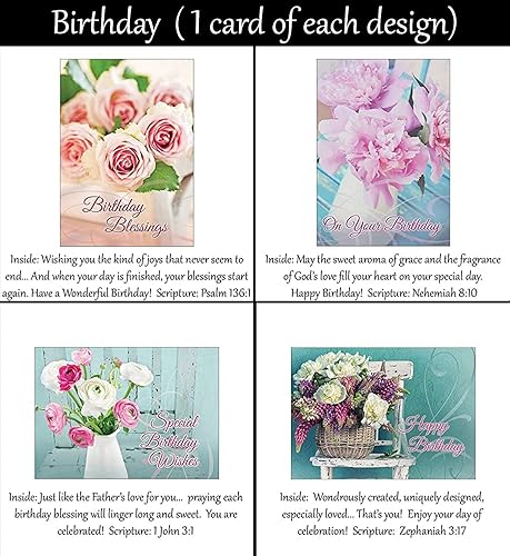 Miniatura 7 de Cumpleaños (sin tarjetas repetidas) 32 diseños cristianosreligiosos de tarjetas de felicitación #3  Escrituras en cada tarjeta