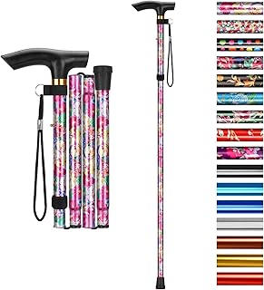 supregear Folding Cane, 5-Level Adjustable Height Walking Stick Lightweight Collapsible Portable Travel Cane with