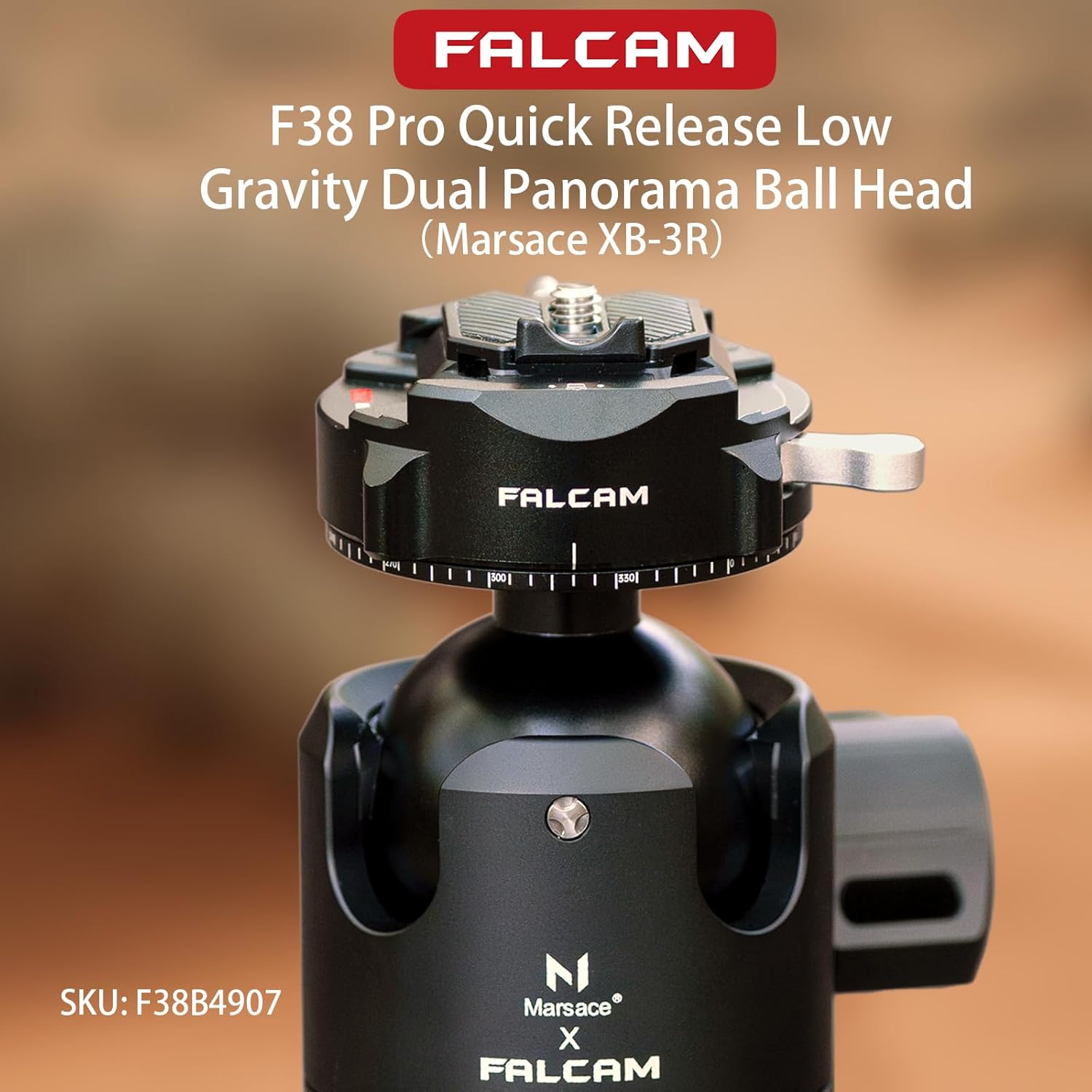 Falcam Tripod Head Kit XB-3R, F38 Pro Quick Release Low Gravity Dual Panorama Ball Head - F38B4907
