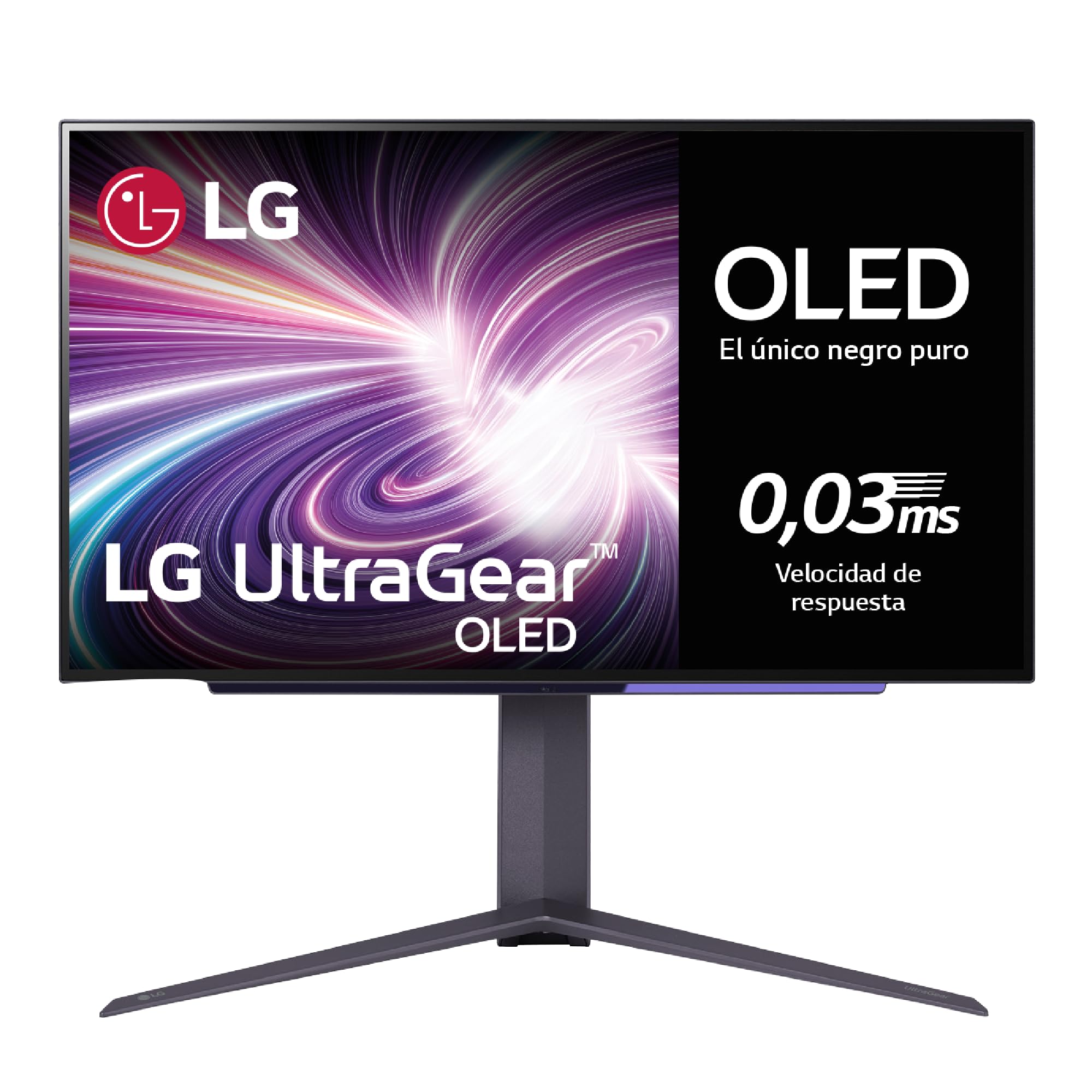 LG Monitor Ultragear OLED Gaming 27GS95QE-B - 27'', QHD, 240 Hz, Morado | 0.03ms, G-SYNC Compatible y FreeSync Premium Pro, HDR10, DCI-P3 98.5%, QHD (2560 x 1440), DP 1.4, FreeSync Premium Pro