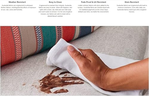 Miniatura 8 de Sunbrella Cojines de patio  Almohadilla de asiento de mimbre  18 pulgadas de ancho x 18 pulgadas de largo x 2.5 pulgadas de alto, cojín para silla