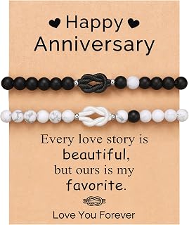 UNGENT THEM Pinky Promise Forever Knot Couples Bracelets Anniversary Christmas Valentines I Love You Gifts for Boyfriend Girlfriend Him Her