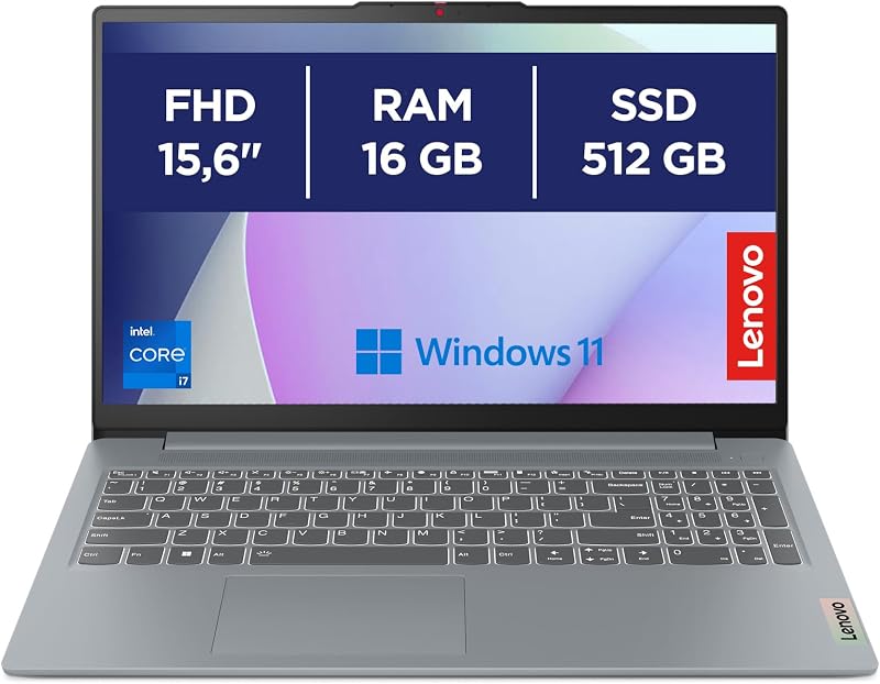 Lenovo IdeaPad Slim 3 Notebook 15,6” FHD (1920x1080), Intel Core i7-13620H, RAM 16GB, 512GB SSD, WiFi 6, Windows 11 - Arctic Grey, Esclusiva Amazon