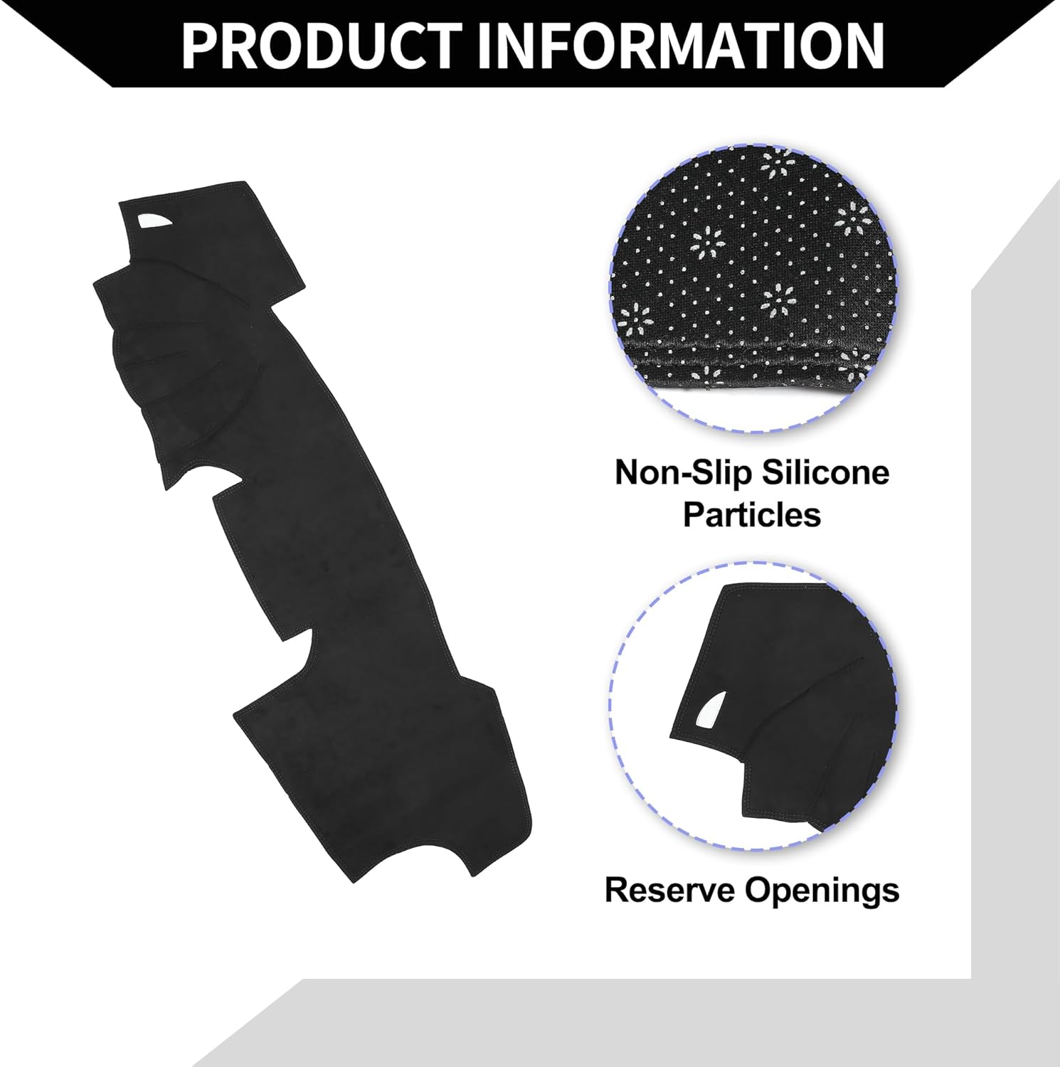 Dash Cover for Toyota RAV4 2001-2012 / Center Console Dashboard Cover/Non-Slip/Suede / 1 Pcs Black