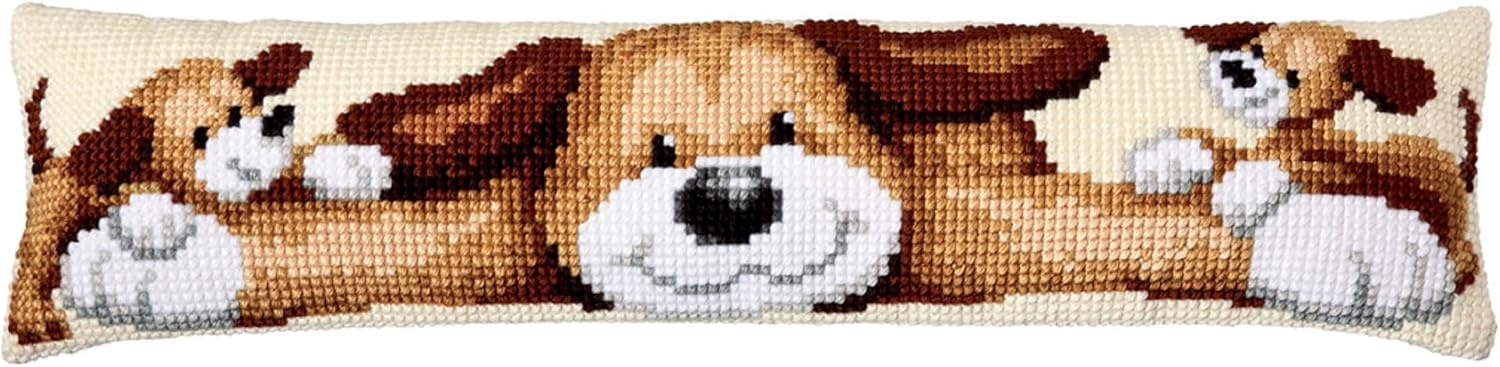 Vervaco Draught Excluder Playful Dog Cross Stitch Kit, Multi-Colour